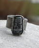 pierścionki - różne Roman Ancient Ring ;) obsydian śnieżny