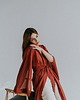 sukienki midi damskie Kimono długie Powiew, ceglane