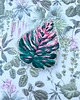 broszki Haftowana broszka, przypinka, broszka, monstera, liść