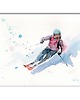 grafiki i ilustracje Narty, zima, góry. Akwarela ręcznie malowana