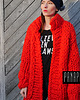 kardigany damskie cardigan damski, wełniany płaszcz na drutach