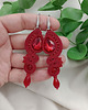 kolczyki soutache Bordowe kolczyki, długie kolczyki sutasz na ślub wesele