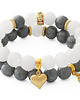 bransoletki z kamieni naturalnych Moon & gray jade with pendants.