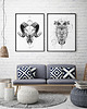 plakaty Czacha z Sową - zestaw dwóch plakatów czarnobiałem wzory