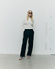 spodnie materiałowe damskie Spodnie Asymmetry Black
