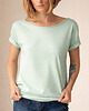 t-shirt damskie Mięta oversize bez nadruku
