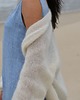 kardigany damskie Kardigan Balloon mohair reglan ecru