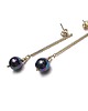 kolczyki pozłacane Kolczyki pozłacane Stick /navy blue pearls/  alloys collection