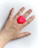 pierścionek z żywicy Pierścień z żywicy : NEON RED : matowe serce