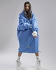 płaszcze damskie Ocieplany Płaszcz longline hoodie oversize baby blue