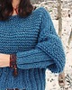 swetry damskie  Niebieski sweter handmade moher z wełną