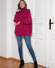 swetry damskie  Sweter oversize z golfem - SWE148 amarant