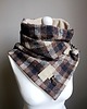 szale damskie Szal, Komin, chusta - Krata - beżowy, brązowy i czarny