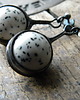 kolczyki wire wrapping ciapkowane  - sztyfciki