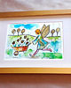 obrazy Aniołek z taczką - 24x16 cm unikat