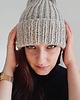 czapki damskie Czapka Beanie- wełna i alpaka popielata hand made