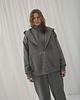 bluza z kapturem damska Bluza Restful graphite z kapturem na zamek