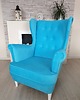 fotele Fotel uszak Loca turkusowy welur