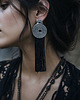 kolczyki soutache Czarno- srebrne spirale  kolczyki soutache z chwostami