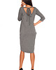 sukienki midi damskie Sukienka tuba z kieszeniami, Halina, szary