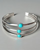 bransoletki z kamieni naturalnych Potrójny turkus bransoletka otwarta