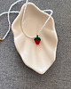 wisiory Handmade naszyjnik z koralików z plecioną truskawką owocem