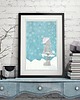 obrazy i plakaty do pokoju dziecięcego Pierwszy śnieg - plakat A3 fine art, giclee