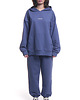 bluza z kapturem damska Bluza hoodie oversize chabrowa