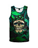 t-shirty dla dziewczynki Bokserka Top Girl DR.CROW Cannabis Skull Green