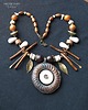 wisiory Wisiorek w kolorach ziemi w stylu boho z ręcznie wypalanej ceramiki handmade