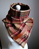 szale damskie Szal, Komin, chusta - Krata - brązowy i czerwony