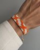 bransoletki ze szkła Neon - pomarańczowa złota bransoletka z koralików Miyuki - snake pattern