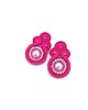 kolczyki soutache Kolczyki sutasz sztyfty małe różowe fuksjowe z kryształkami Gracia