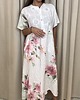sukienki maxi damskie Lniana sukienka w kwiaty Bianco
