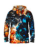 bluza z kapturem damska Damska Bluza Expres Zamek DR.CROW Akwarel Flowers