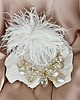 broszki Biała broszka ze strusich piór r/Piórka/Ozdoba do włosów i ubrań