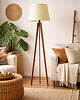 lampy podłogowe Drewniana lampa stojąca na trójnogu do salonu CURACAO