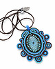 wisiory Niebieski wisior soutache z mandalą
