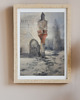 obrazy Akwarela Kraków zimą oryginalny obraz 300g 37x56 cm