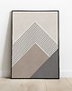 plakaty Oryginalny plakat geometryczny w stylu skandynawskim, japandi, góry.