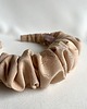 opaski do włosów Beżowa jedwabna marszczona opaska Beige Silk maxi