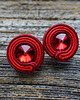 kolczyki soutache Czerwono-bordowe kolczyki soutache