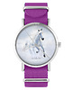 zegarki damskie Zegarek - Biały koń biegnący - amarant, nylon
