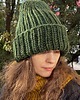 czapki damskie Zimowa czapka z wełny peruwiańskiej Lumi leśna zieleń