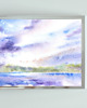 obrazy Akwarela Morski pejzaż zachód słońca oryginalny obraz 300g A4 21x30 cm