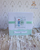 kartki scrapbooking Kartka komunijna dla chłopca Mint GOTOWA