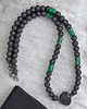 biżuteria męska MALACHIT, lawa, TURMALIN - naszyjnik męski, zapinany