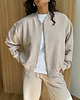 bluza bez kaptura damska Bluza Bomber caffe latte na zamek