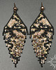kolczyki szklane Snake Skin, czarnobeżowe "indiańskie" kolczyki, beading
