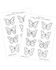 naklejki dla dzieci Naklejki do Kolorowania Motyle Motylki 1 Arkusz